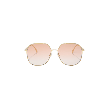 Fendi Oversized Round Metal Sunglasses — Gold