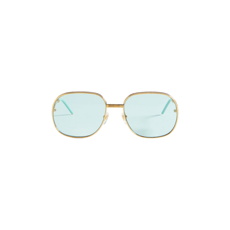 Casablanca Square Metal Sunglasses With Solid Lens — Yellow