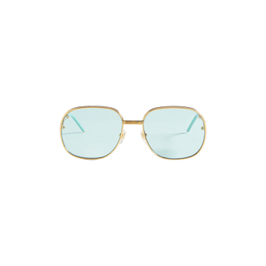 Casablanca Square Metal Sunglasses With Solid Lens — Yellow