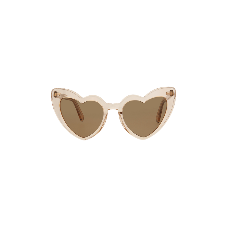 Saint Laurent Heart Sunglasses — Brown