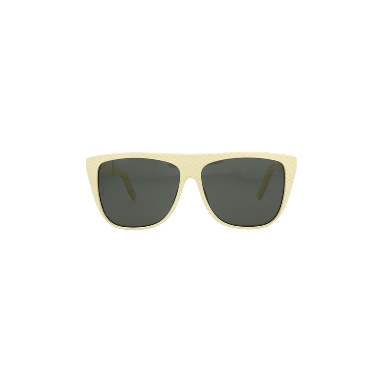 Saint Laurent Square Sunglasses — Cream