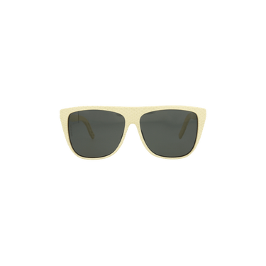 Saint Laurent Square Sunglasses — Cream