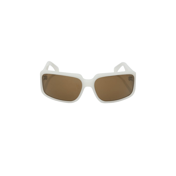 Dries Van Noten Linda Farrow Rectangular Sunglasses — White