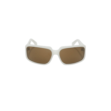 Dries Van Noten Linda Farrow Rectangular Sunglasses — White