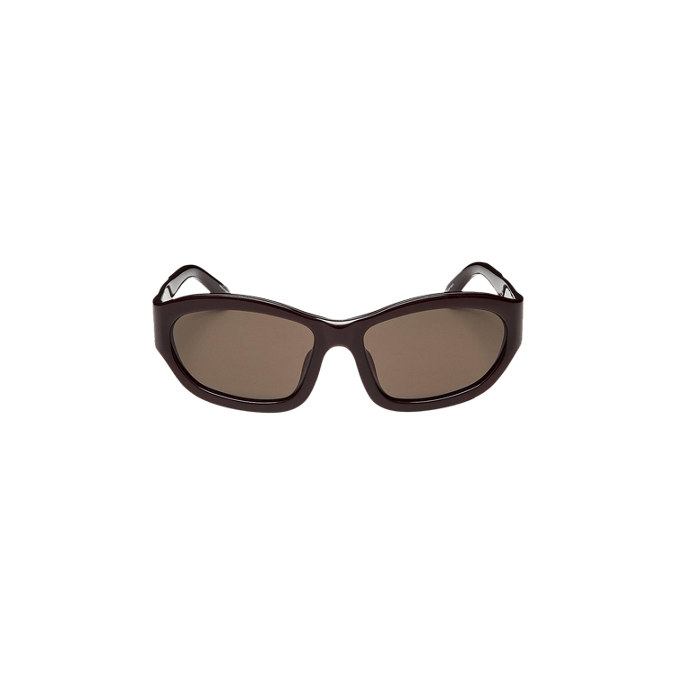 Dries Van Noten x Linda Farrow Rectangle Sunglasses — Brown