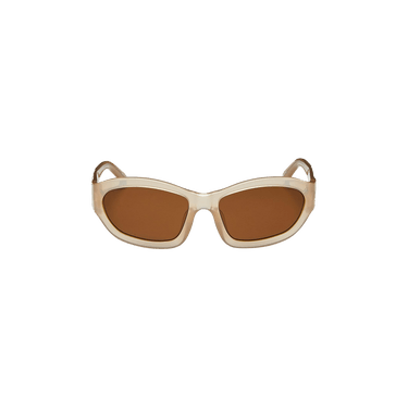 Dries Van Noten x Linda Farrow Rectangle Sunglasses — Cream