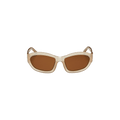 Dries Van Noten x Linda Farrow Rectangle Sunglasses — Cream