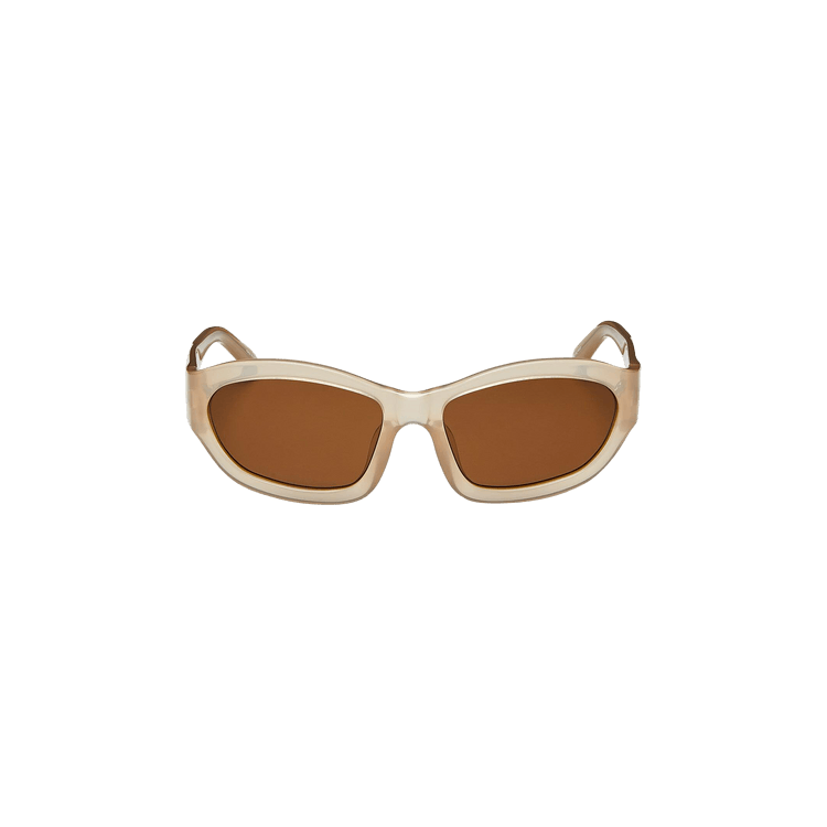 Dries Van Noten x Linda Farrow Rectangle Sunglasses — Cream