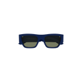 Alexander McQueen Big Square Wide Frame Sunglasses — Blue
