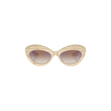 Khaite Oval Cateye Sunglasses — Cream