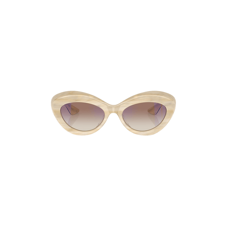 Khaite Oval Cateye Sunglasses — Cream
