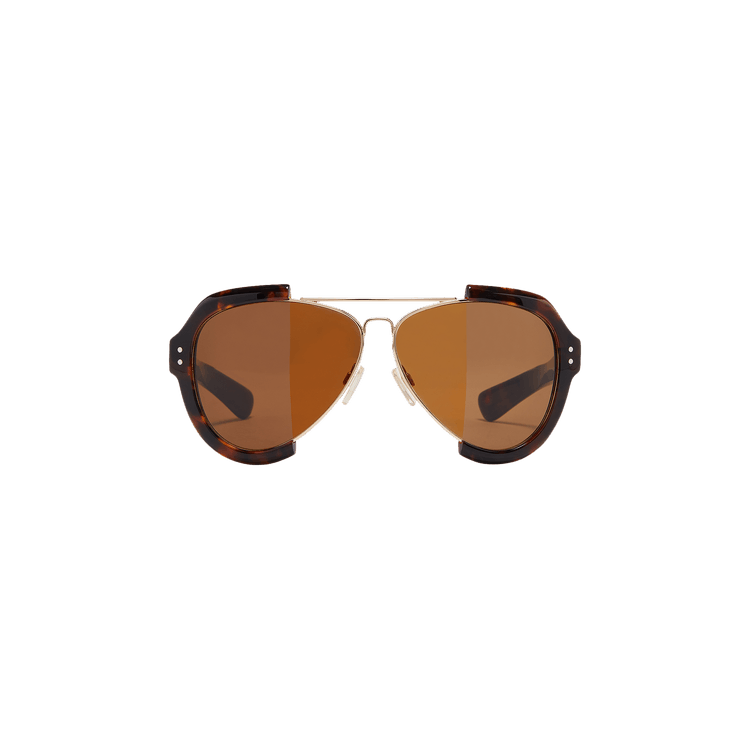 Maison Margiela Reconstructed Aviator Sunglasses — Brown