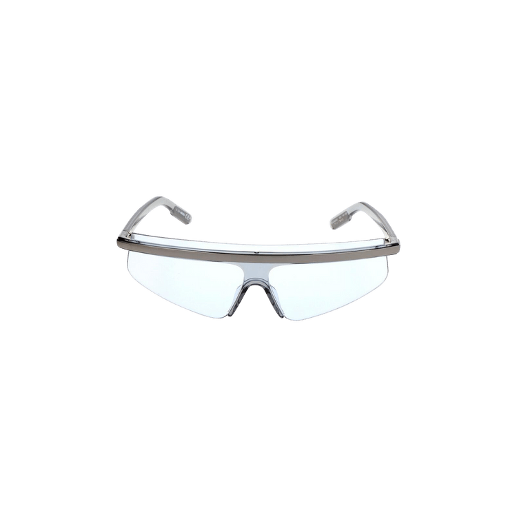 Kenzo Metallic Rim Visor Sunglasses — Blue