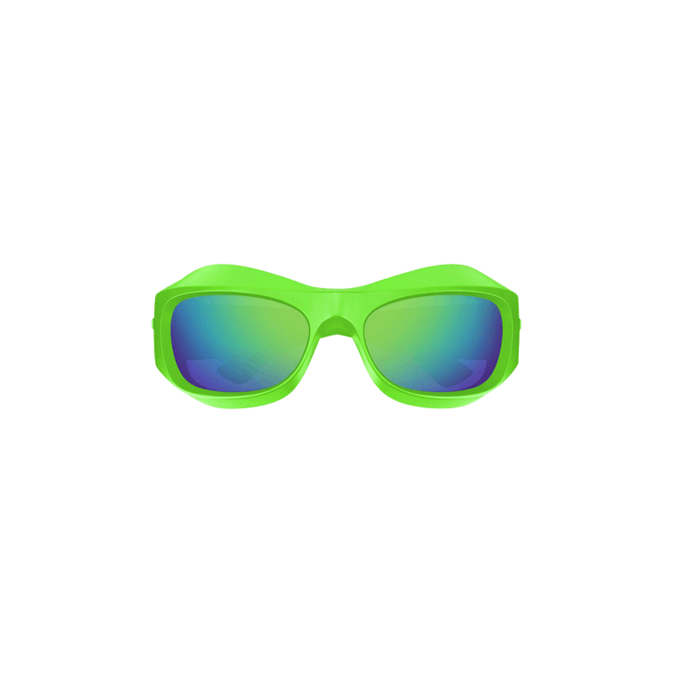 Bottega Veneta Wrap Around Sunglasses — Green