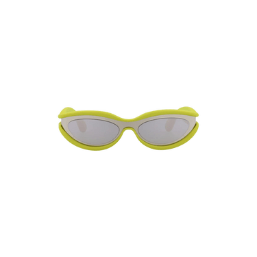 Bottega Veneta Wrap Around Sunglasses — Silver
