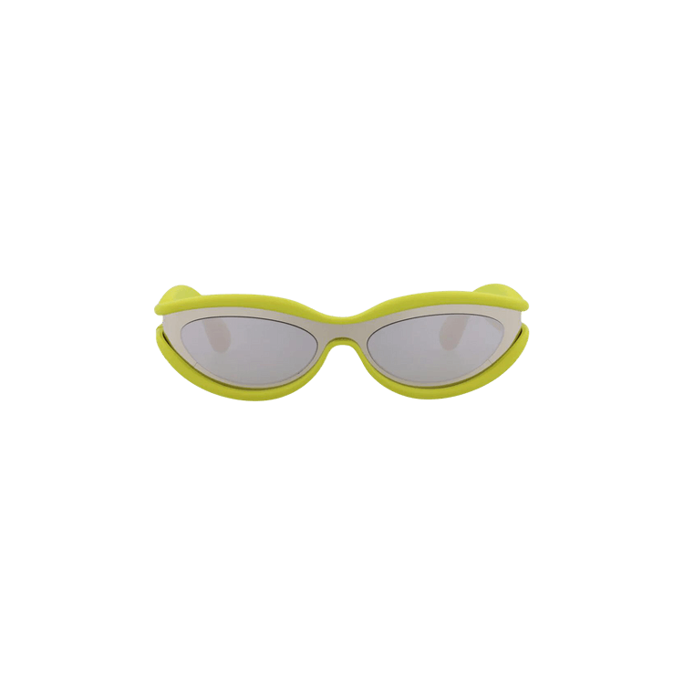 Bottega Veneta Wrap Around Sunglasses — Silver