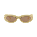 Bottega Veneta Wrap Around Sunglasses — Gold