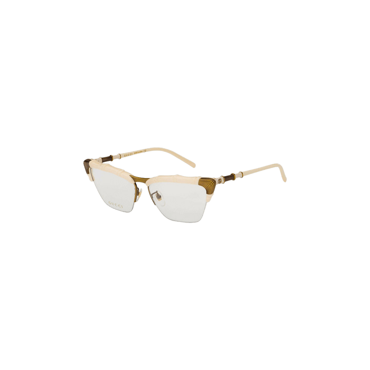 Gucci Semi Rim Cat Eye Sunglasses — White