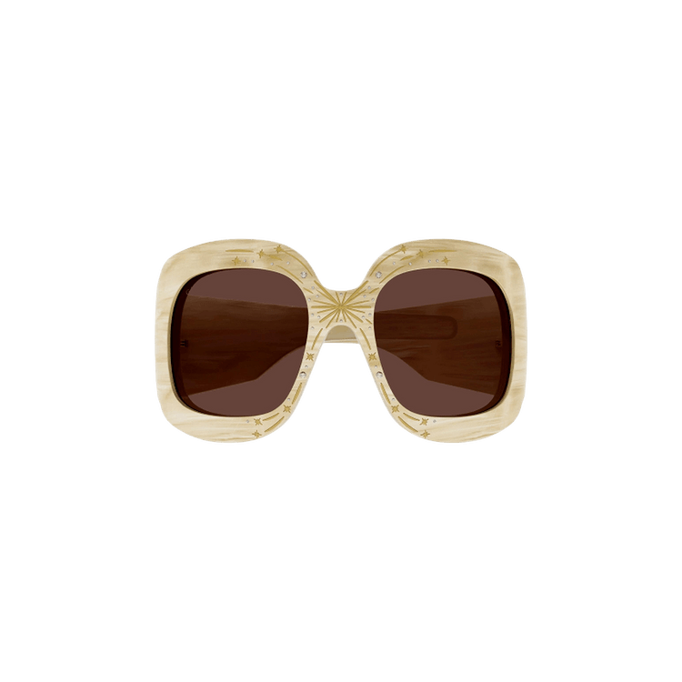 Gucci Wrap Around Sunglasses — Tan