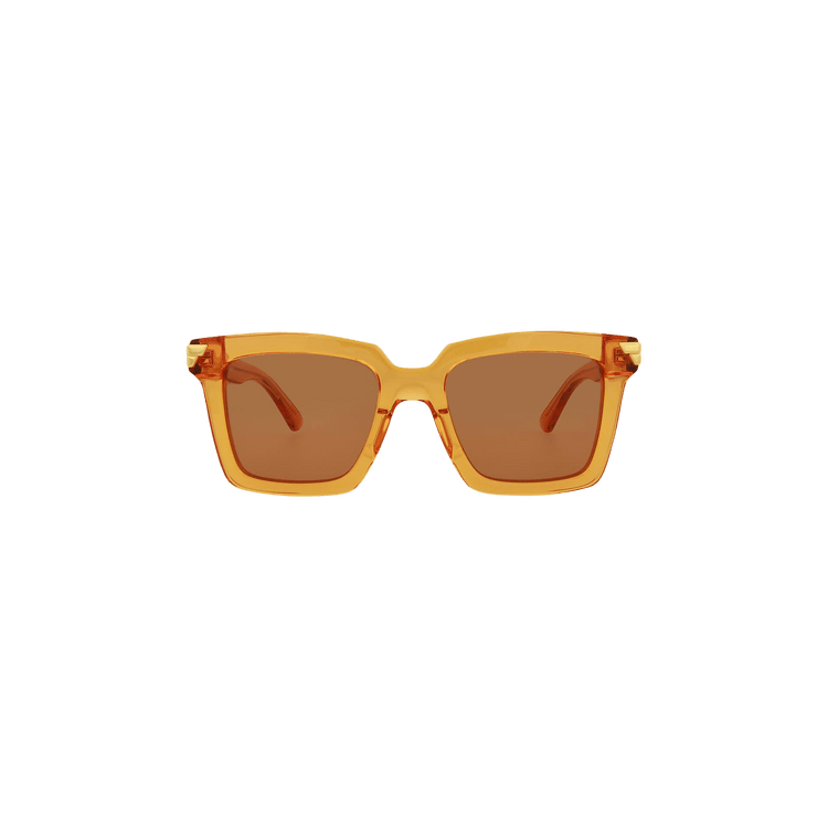 Bottega Veneta Square Sunglasses — Orange