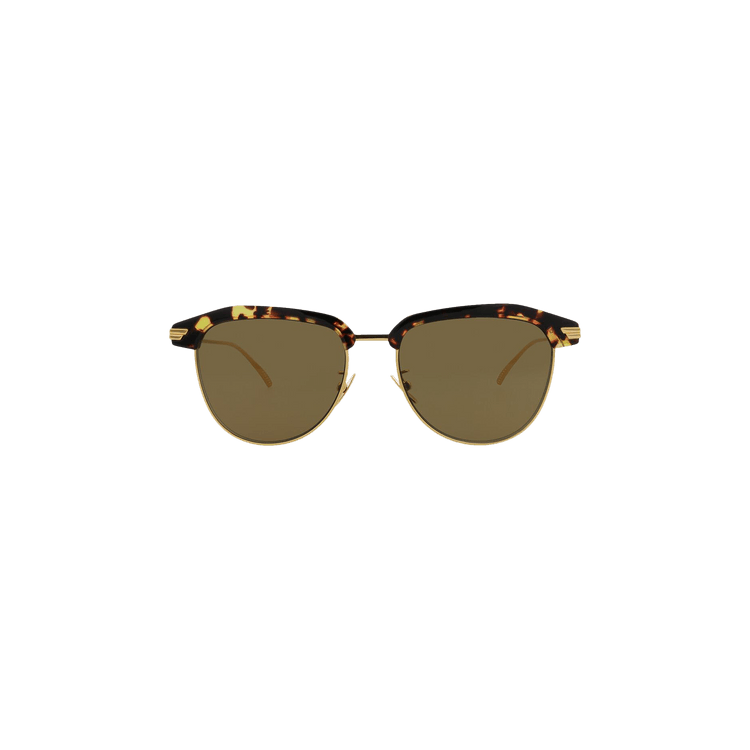 Bottega Veneta Half Frame Sunglasses — Brown