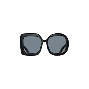 Jacquemus Carre Rond Square Sunglasses — Black