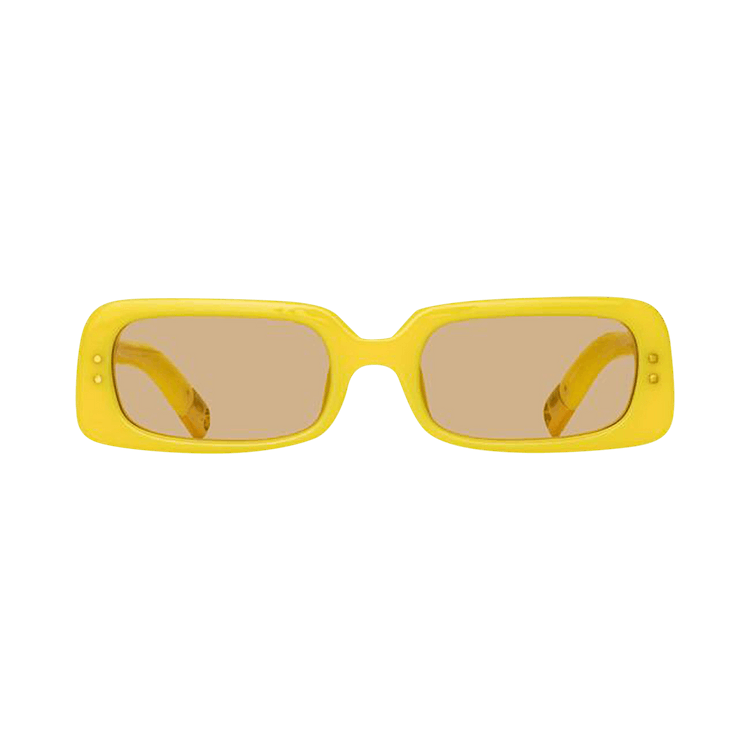 Jacquemus Azzurro Rectangular Sunglasses — Yellow