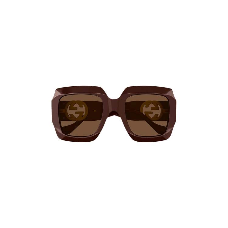Gucci Square Sunglasses — Brown