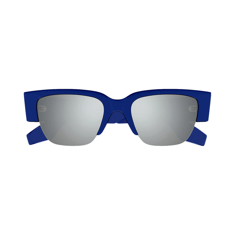 Alexander McQueen Half Frame Sunglasses — Blue