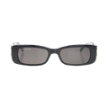 Balenciaga Dynasty Rectangle Sunglasses — Black