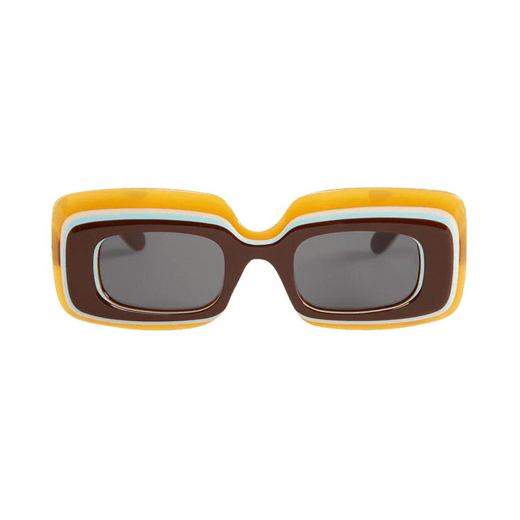 Loewe Multilayer Rectangular Sunglasses — Brown