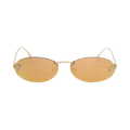 Fendi Oval Crystal Sunglasses — Gold