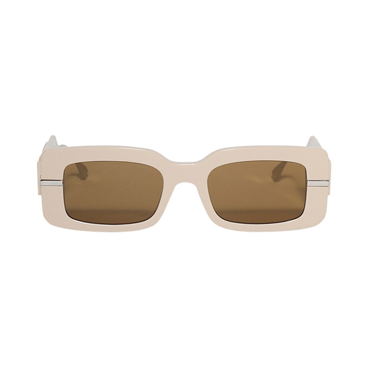 Fendi Rectangular Frame Sunglasses — Tan
