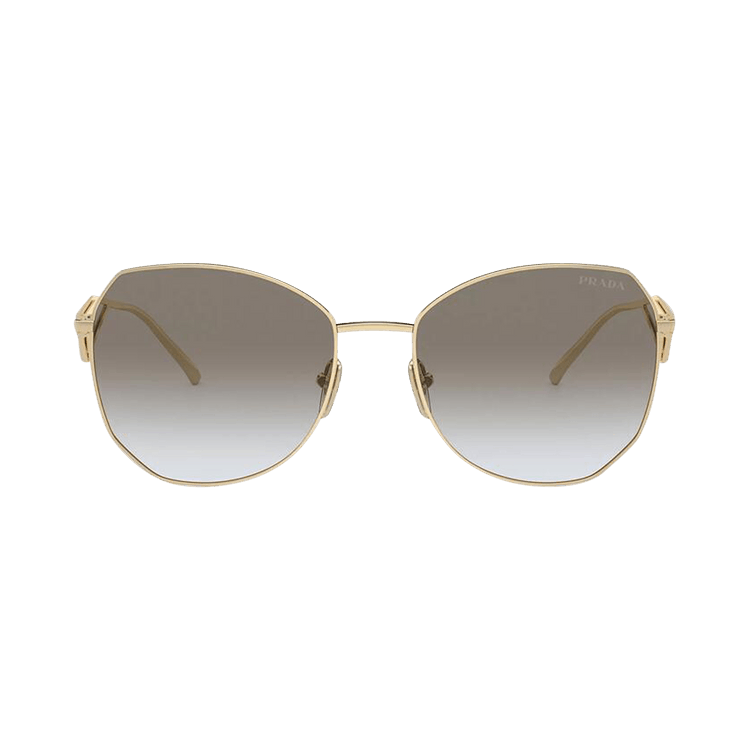 Prada Irregular Frame Sunglasses — Gold