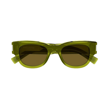 Saint Laurent Square Sunglasses — Green