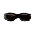 Bottega Veneta Mitre Oval Sunglasses — Black