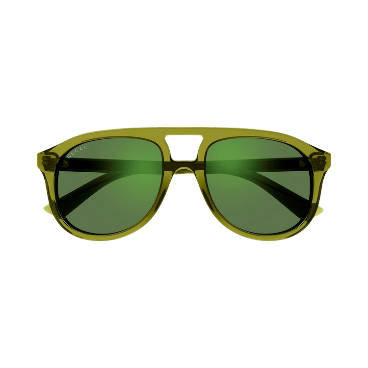 Gucci Aviator Style Sunglasses — Green