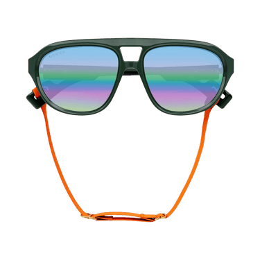 Gucci Aviator Style Sunglasses — Green