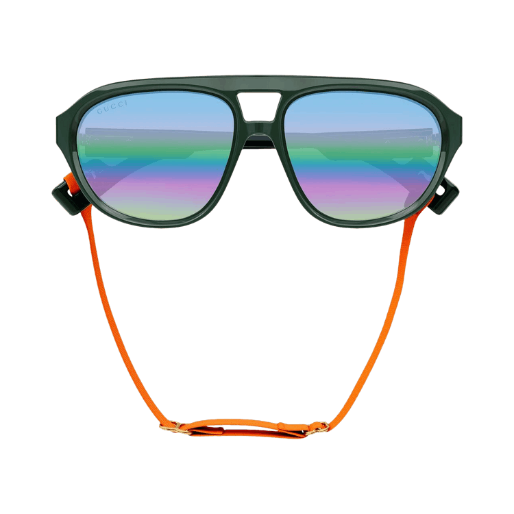 Gucci Aviator Style Sunglasses — Green