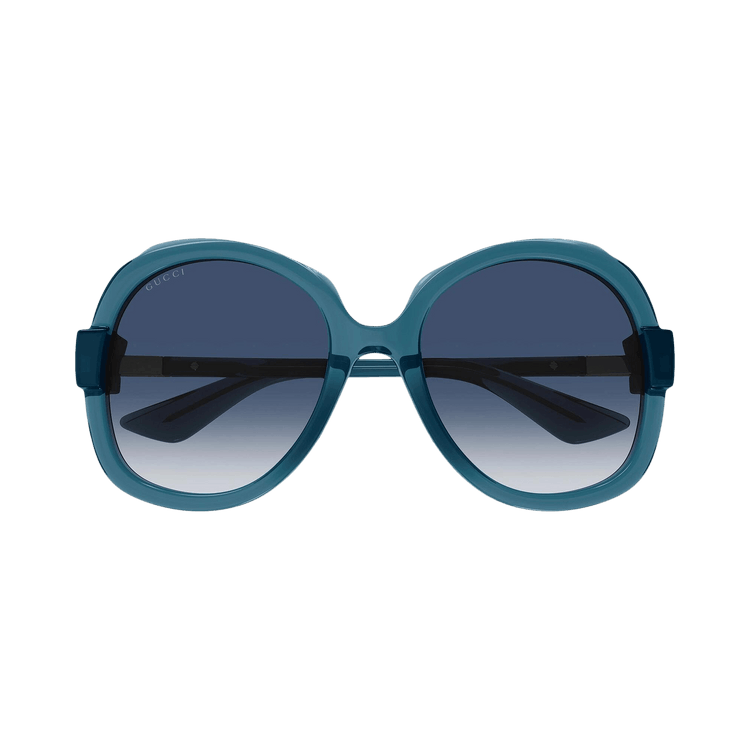 Gucci Round Oval Sunglasses — Blue