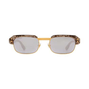 Gucci Rectangular Frame Sunglasses — Brown