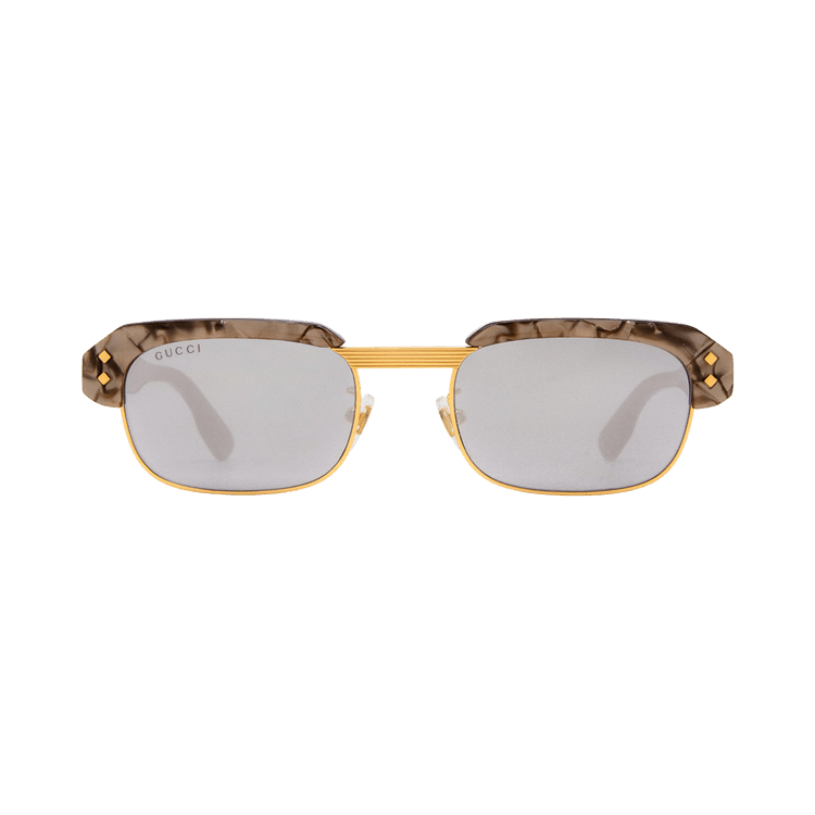 Gucci Rectangular Frame Sunglasses — Brown