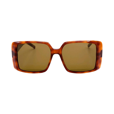 Saint Laurent Square Sunglasses — Brown