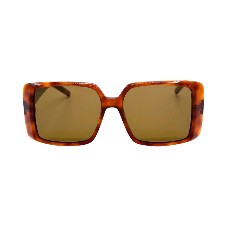 Saint Laurent Square Sunglasses — Brown