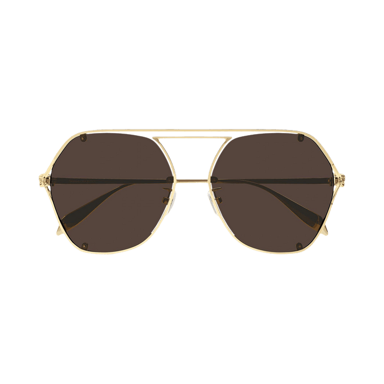 Alexander McQueen Aviator Sunglasses — Gold