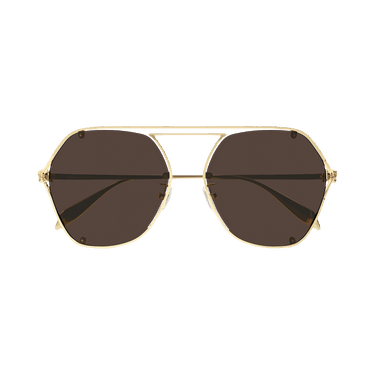 Alexander McQueen Aviator Sunglasses — Gold