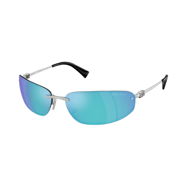 Miu Miu Oval Sunglasses — Silver