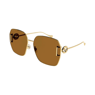 Gucci Square Sunglasses — Gold