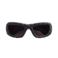 Bottega Veneta Intrecciato Rectangular Sunglasses — Black