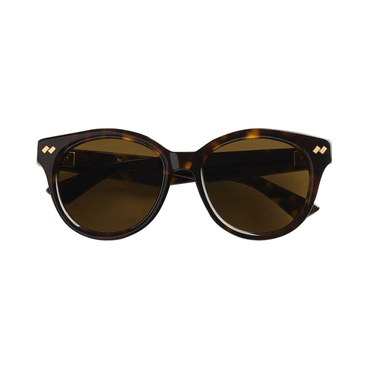 Bottega Veneta Dizzy Round Sunglasses — Brown
